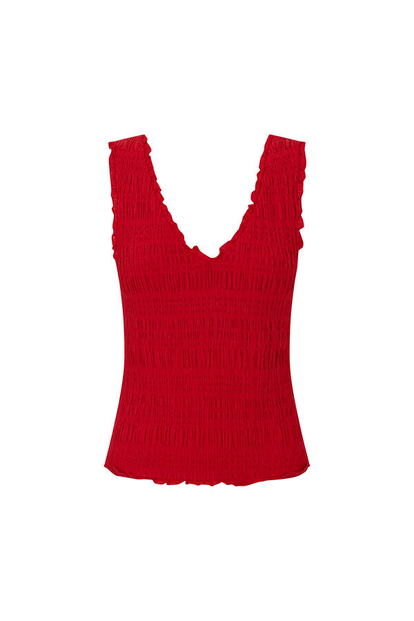 Hoss Intropia Mercedes. Camiseta fruncida rojo