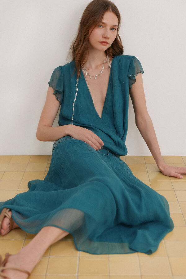 Hoss Intropia Ander. Vestido abalorios Azul