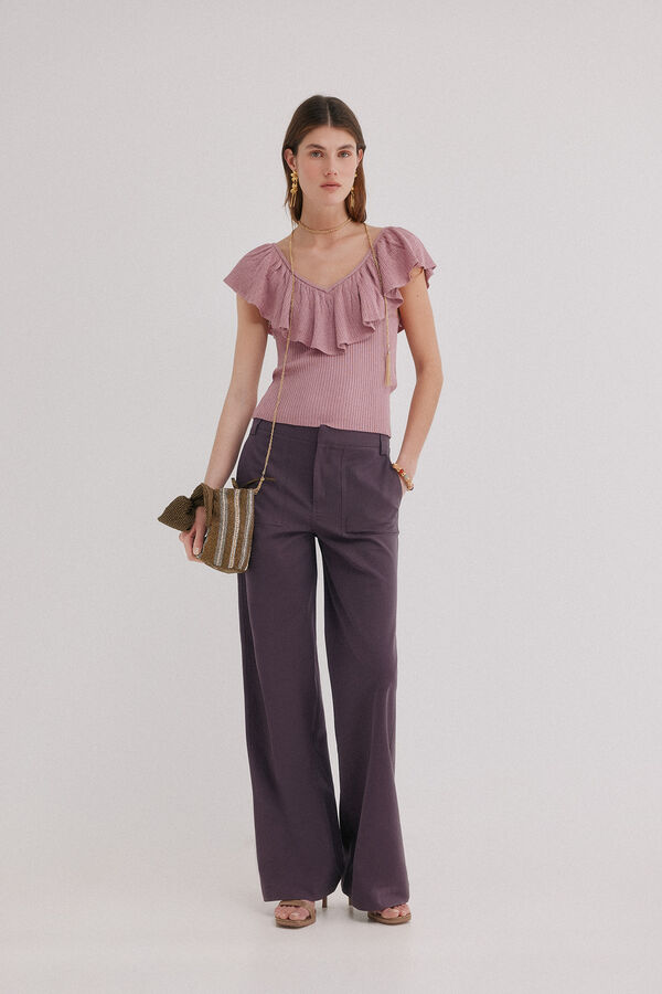 Hoss Intropia Inna. Top con volante Rosa