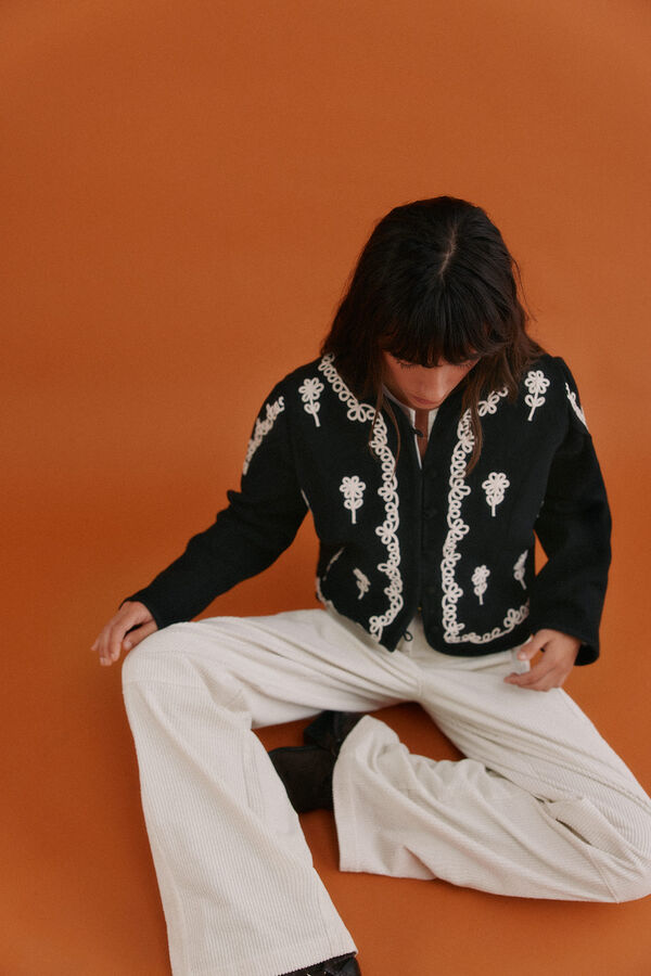 Hoss Intropia Fabiola. Chaqueta bordada Negro