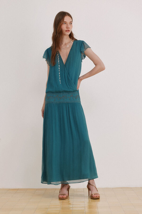 Hoss Intropia Ander. Vestido abalorios Azul