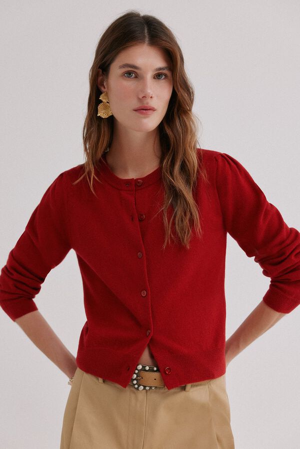 Hoss Intropia Ivelle. C&aacute;rdigan con botones rojo