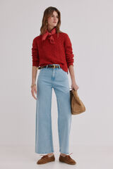 Hoss Intropia B&aacute;rbara. Vaqueros wide leg Azul