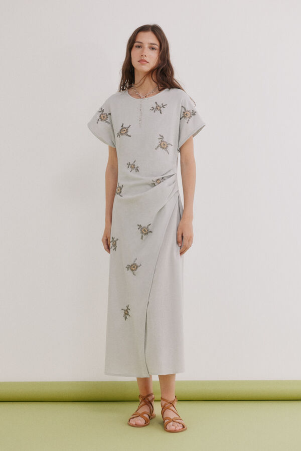 Hoss Intropia Aveline. Vestido abalorios Azul