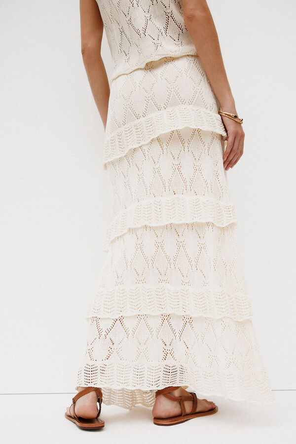 Hoss Intropia Raquel. Falda midi tricot Beige