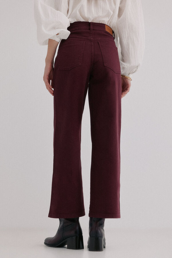 Hoss Intropia Bonnie. Vaqueros wide leg Granate