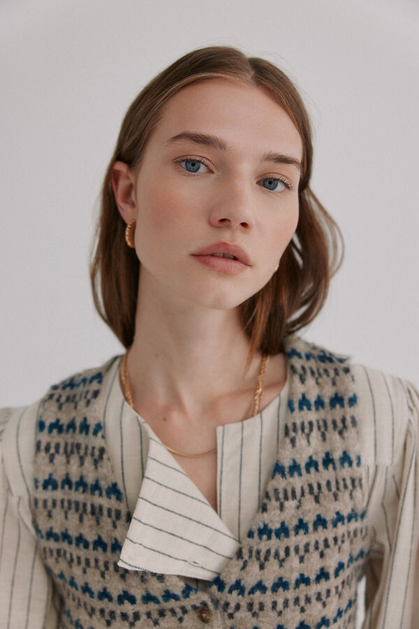 Hoss Intropia Nela. Chaleco tricot Estampado granate