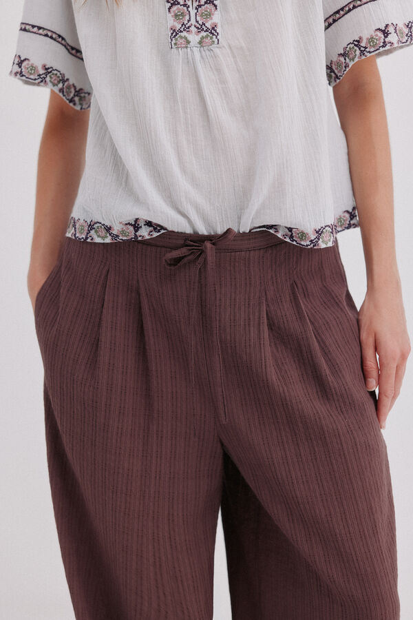 Hoss Intropia Phoebe. Pantal&oacute;n bombacho Marron