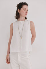 Hoss Intropia Celene. Top abalorios Blanco