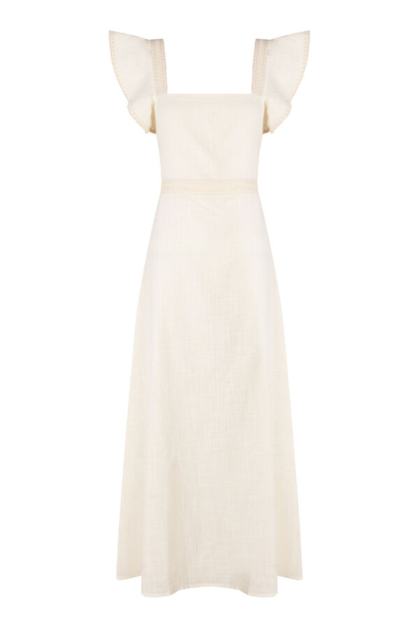 Hoss Intropia Amaya. Vestido midi algod&oacute;n Marfil