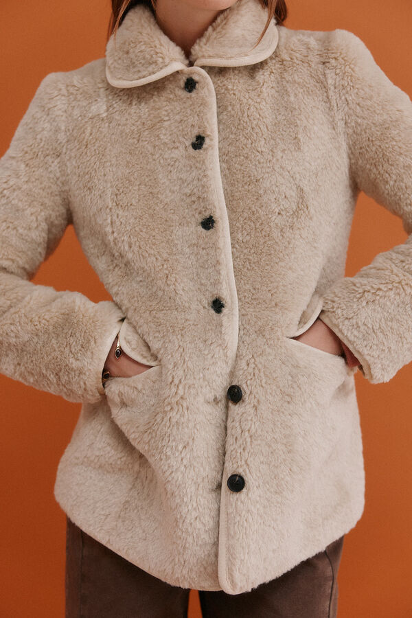 Hoss Intropia Denise. Abrigo efecto pelo Marfil