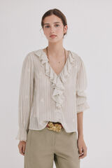 Hoss Intropia Clarisse. Blusa volantes Marfil
