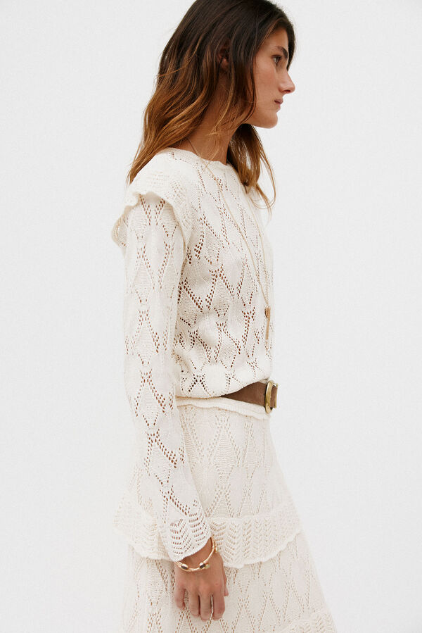 Hoss Intropia Nuria. Top de manga larga Beige