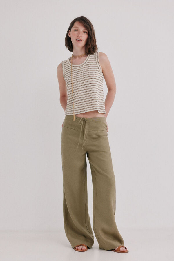 Hoss Intropia Pierina. Pantal&oacute;n flu&iacute;do Kaki