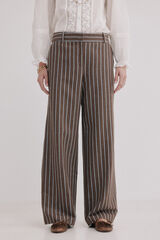 Hoss Intropia P&iacute;a. Pantalones de rayas Marron oscuro