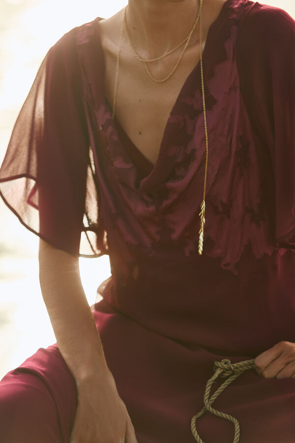 Hoss Intropia Laura. Vestido midi Granate