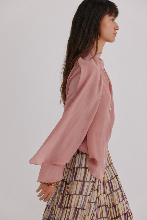 Hoss Intropia Guiada. Blusa con cruce asim&eacute;trico Marron