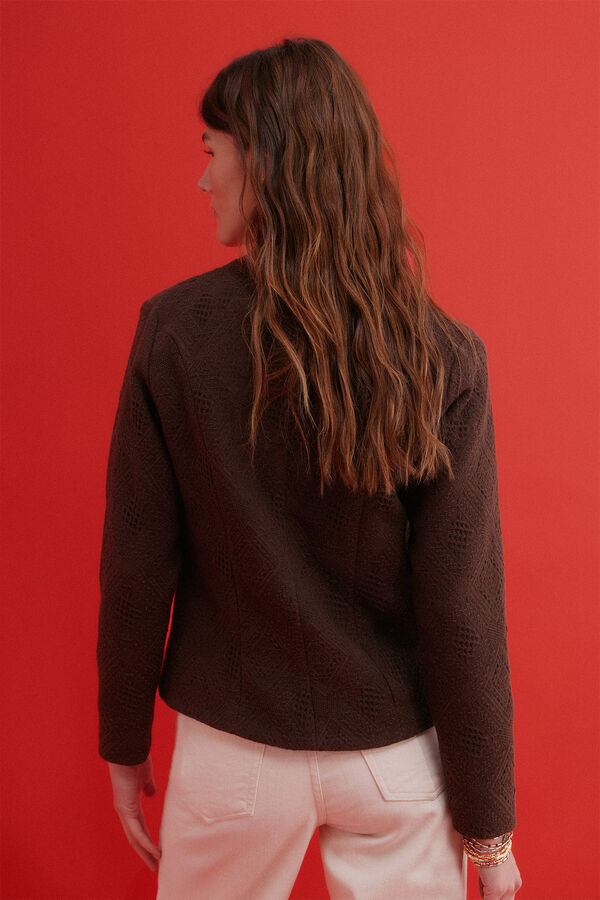 Hoss Intropia Edna. Chaqueta tejido jacquard Marron oscuro