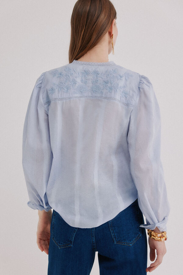 Hoss Intropia Clara. Blusa rom&aacute;ntica Azul