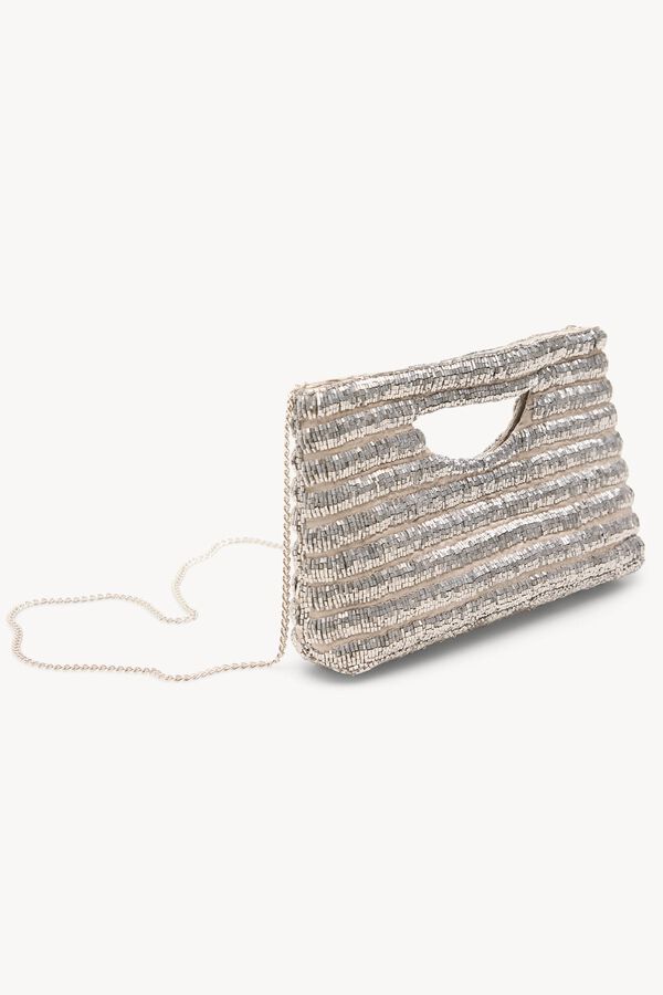 Hoss Intropia Nina. Bolso de mano abalorios Gris