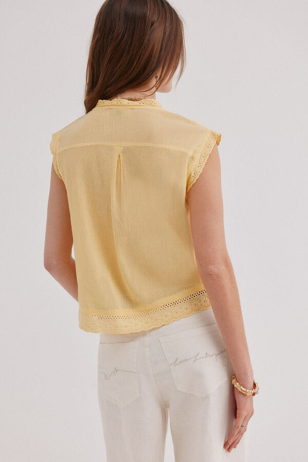 Hoss Intropia Cora. Blusa encajes Amarillo