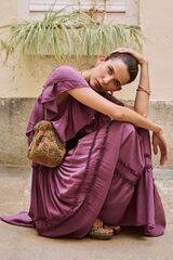 Hoss Intropia Nina. Bolso de terciopelo y abalorios Dorado