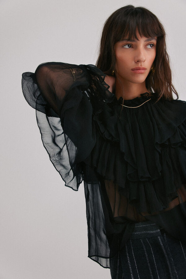 Hoss Intropia Giulia. Blusa rom&aacute;ntica Negro