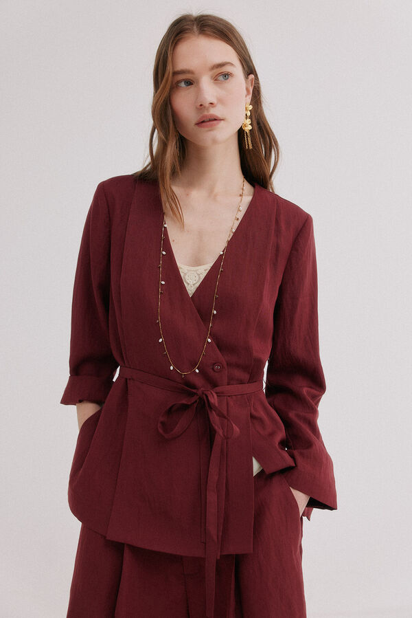 Hoss Intropia Emma. Chaqueta cruzada Vino