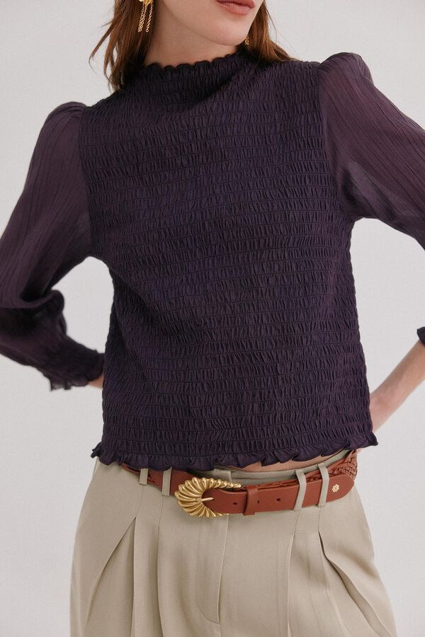 Hoss Intropia Marina. Top fruncido Morado