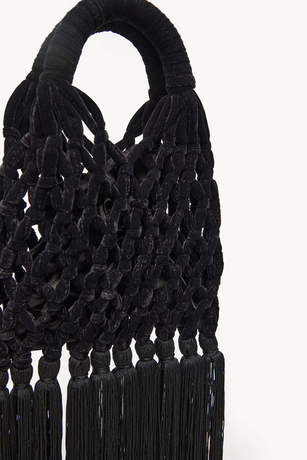 Hoss Intropia Naroa. Bolso de crochet de terciopelo Negro