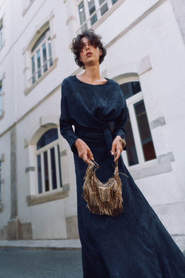 Hoss Intropia Calia. Blusa jacquard Azul marino
