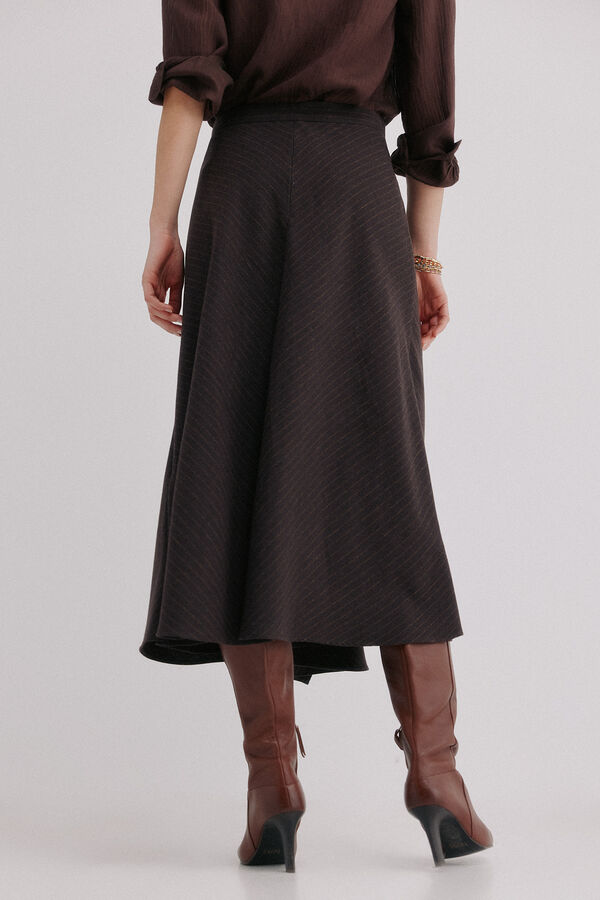 Hoss Intropia Rina. Falda a rayas Estampado Marron