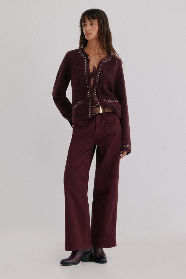 Hoss Intropia Nala. Chaqueta bordada Granate