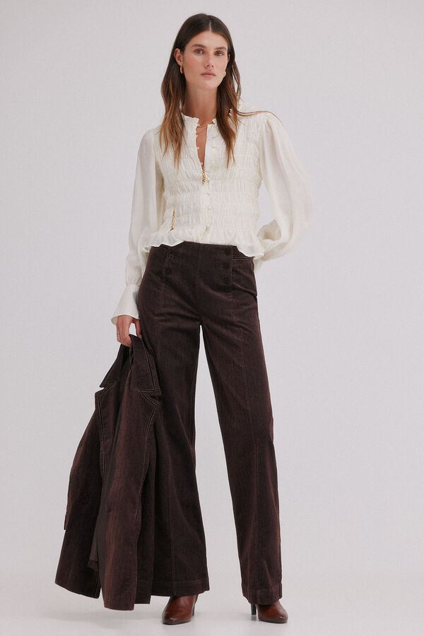 Hoss Intropia Pauline. Pantal&oacute;n con doble abotonadura Marron