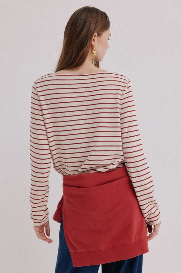 Hoss Intropia Magda. Sudadera a rayas Marfil