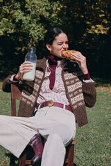 Hoss Intropia Inola. C&aacute;rdigan grecas Estampado Marron