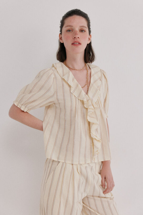 Hoss Intropia Camille. Blusa bordada Marfil