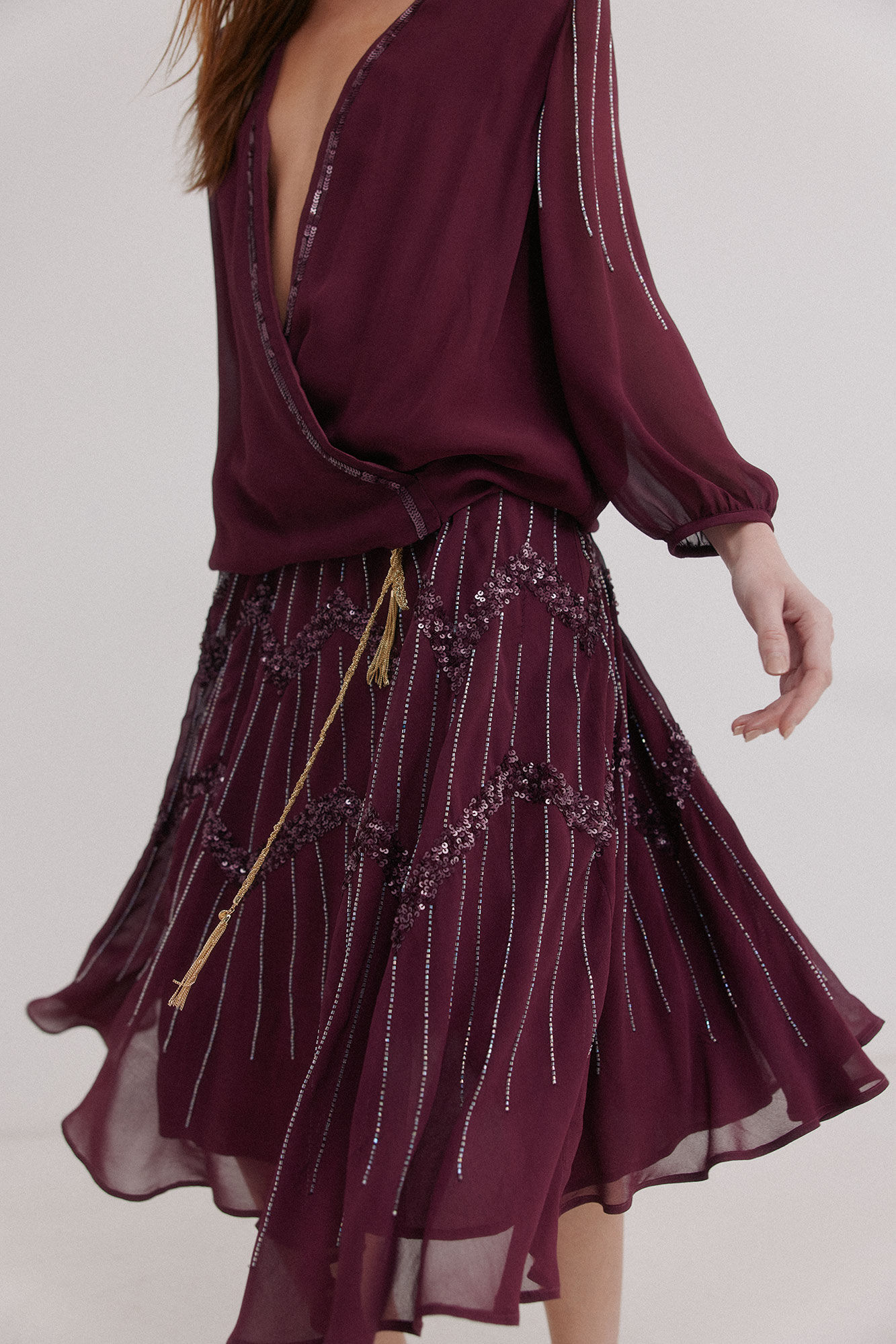 Hoss Intropia Almudena. Vestido bordado