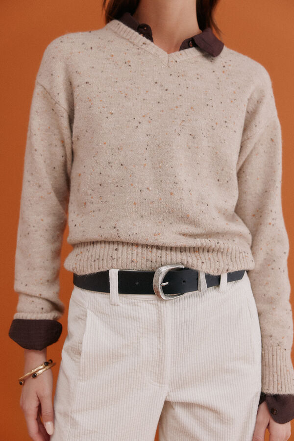 Hoss Intropia Imelda. Jersey jaspeado Beige