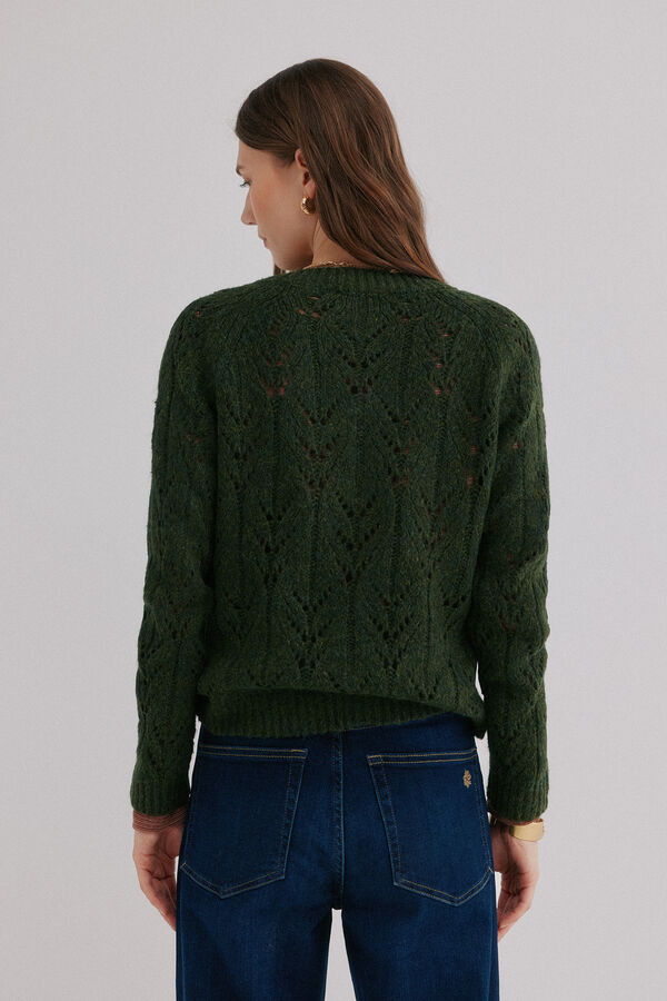 Hoss Intropia Ivette. C&aacute;rdigan calado Verde oscuro