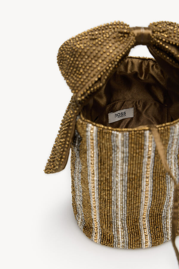 Hoss Intropia Nelsa. Bolso abalorios lazo Kaki