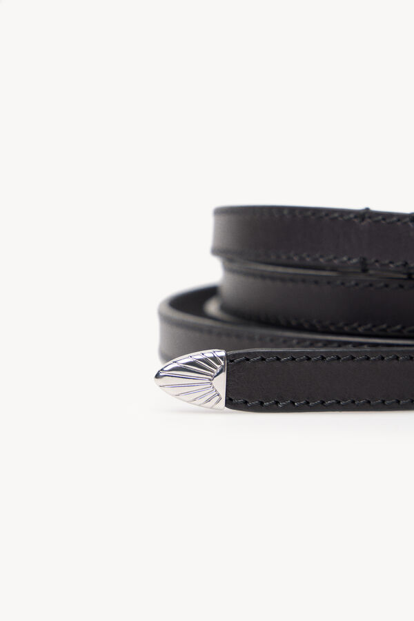 Hoss Intropia Liez. Cintur&oacute;n doble vuelta piel Negro