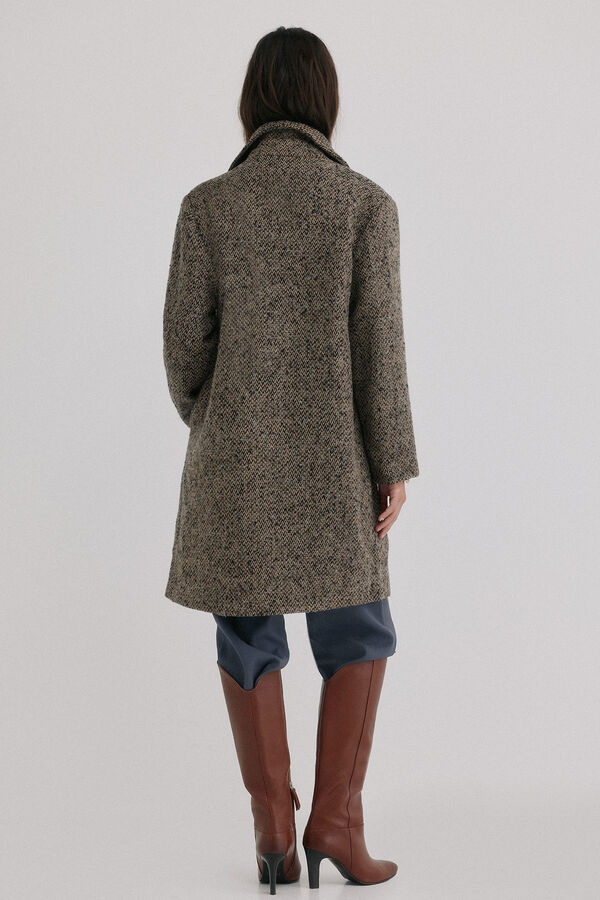 Hoss Intropia F&aacute;tima. Abrigo con solapa Marfil