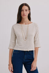 Hoss Intropia Mireia. Camiseta de manga francesa Beige