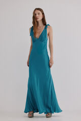 Hoss Intropia Leonor. Vestido fluido Turquesa