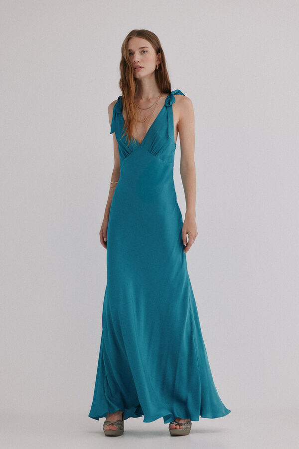 Hoss Intropia Leonor. Vestido fluido Turquesa