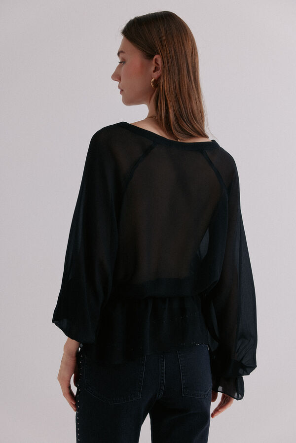 Hoss Intropia Cl&eacute;mence. Blusa con cierre cruzado Negro