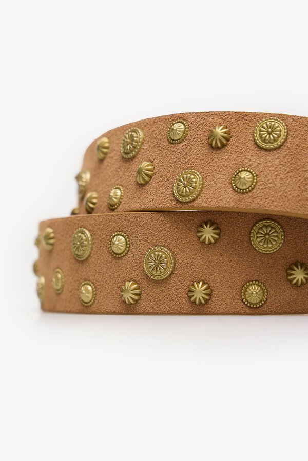 Hoss Intropia Lianna. Cintur&oacute;n serraje con tachas Marron