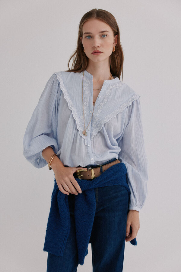 Hoss Intropia Gael. Blusa bordada Azul