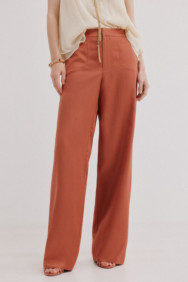 Hoss Intropia Pen&eacute;lope. Pantal&oacute;n tejido satinado Rosa